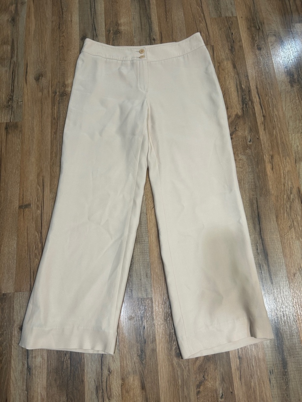 Armani Collezioni Women’s Cream Wide-Leg  Trousers Sz 12 Made In Italy